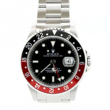 Rolex GMT Master II Stainless Steel Black-Red Coke Bezel Automatic Watch